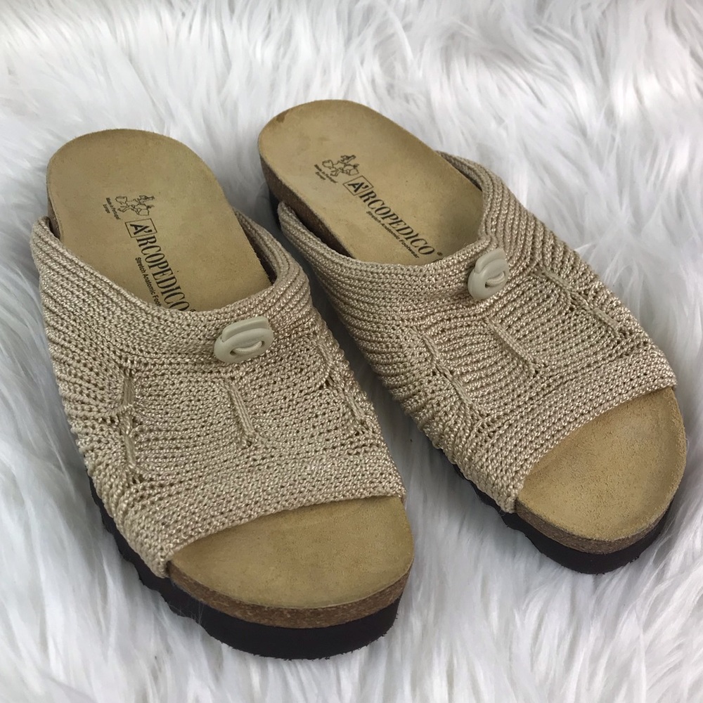 Arcopedico Tan Slide Sandals